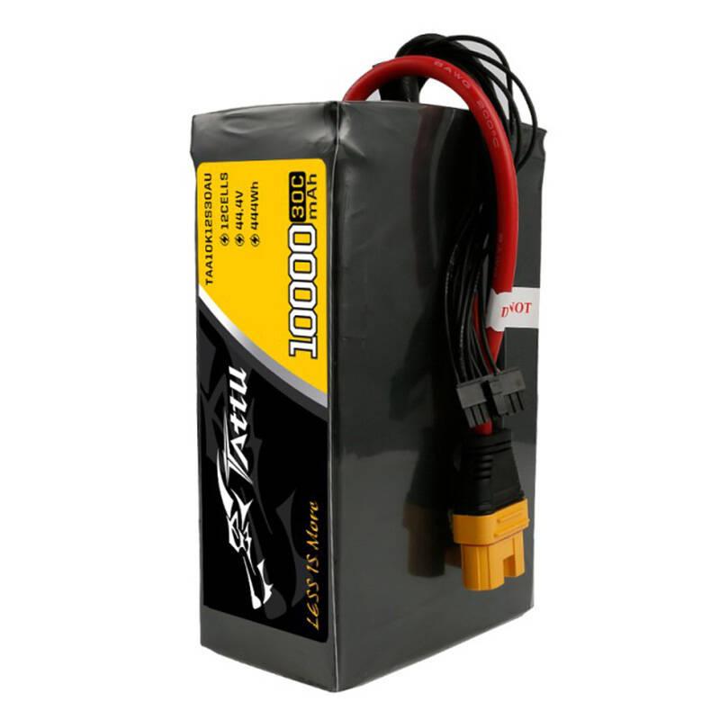 Tattu 10000mAh 44.4V 30C 12S1P Lipo Battery Pack with AS150U Plug