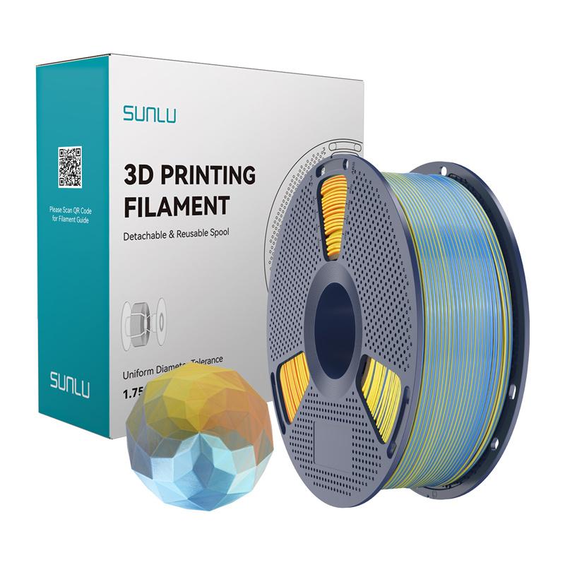 Sunlu PLA+ Silk Forth-Color Filament (blue-purple-orange-yellow)