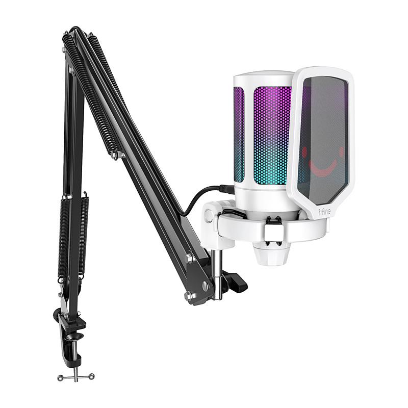 Fifine A6TW tripod gaming microphone (white)