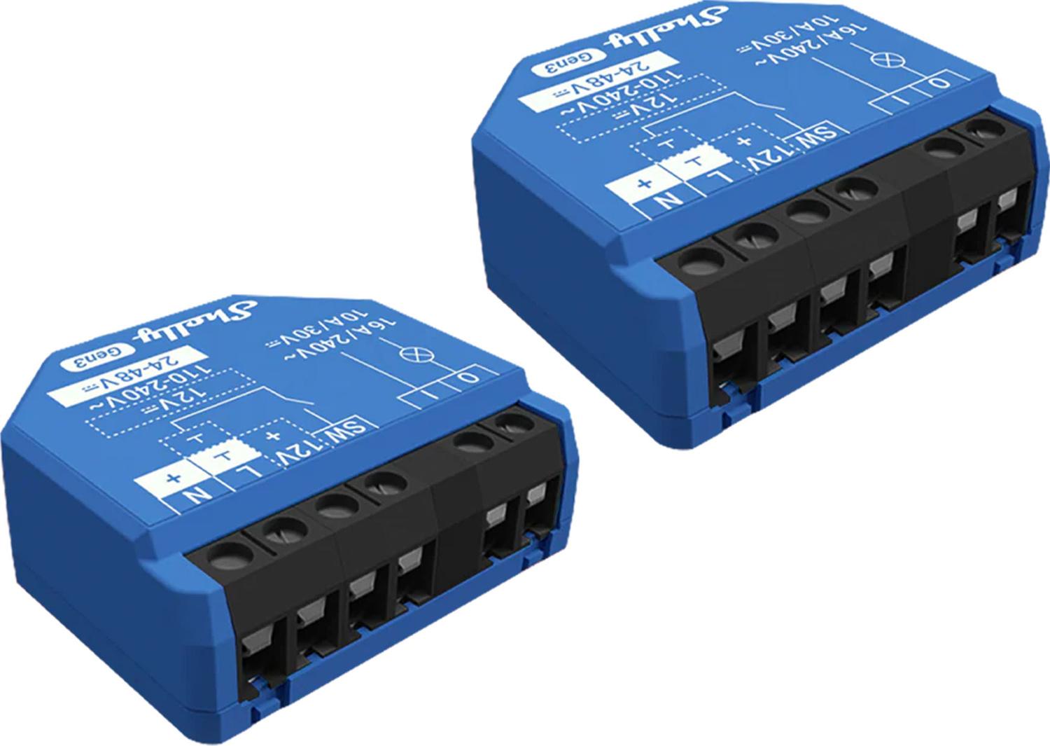 Shelly 1 Gen3 WiFi/Bluetooth set of 2 controllers