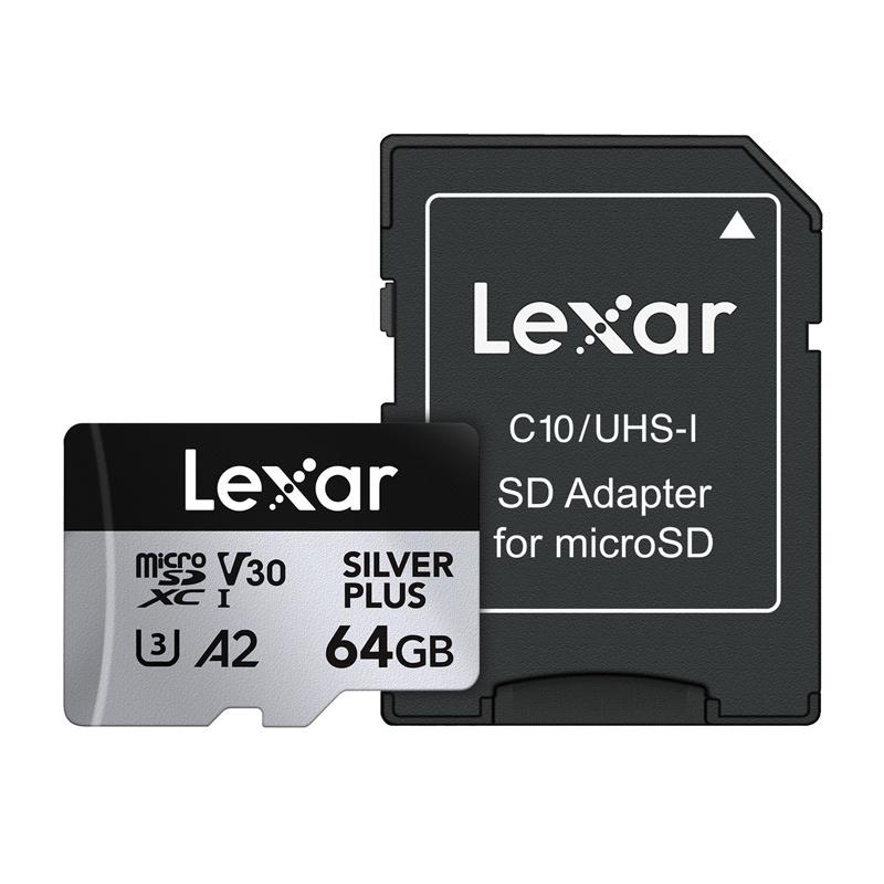 Karta pamięci Lexar High-Performance Silver Plus microSDXC 64GB + adapter
