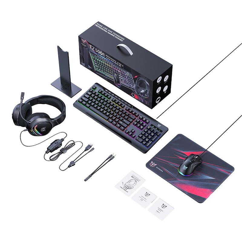 Onikuma TZ5008 5-in-1 Gaming Set: Keyboard + Mouse + Headset + Mouse Pad + Stand