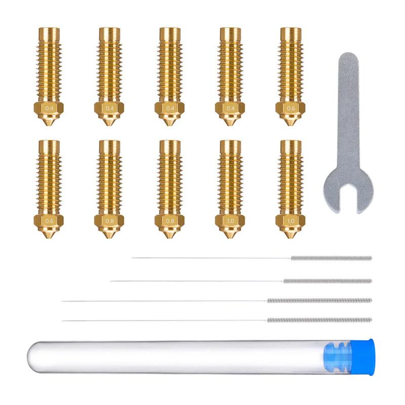 ELEGOO Neptune 4 Plus / 4 Max Brass Nozzle Set (0.4 mm x4, 0.6 mm x2, 0.8 mm x2, 1.0 mm x2)