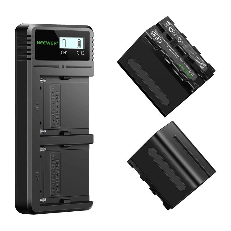 NEEWER 2-Pack Battery Set with Charger