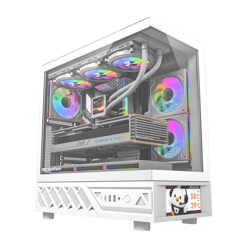 DarkFlash DS950V computer case with display (white) + 6 fans