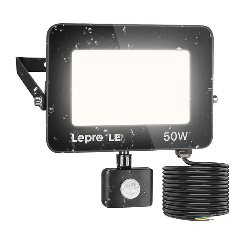 LEPRO 340006-DW-EU 50W 5000K IP65 LED Floodlight with Motion Sensor