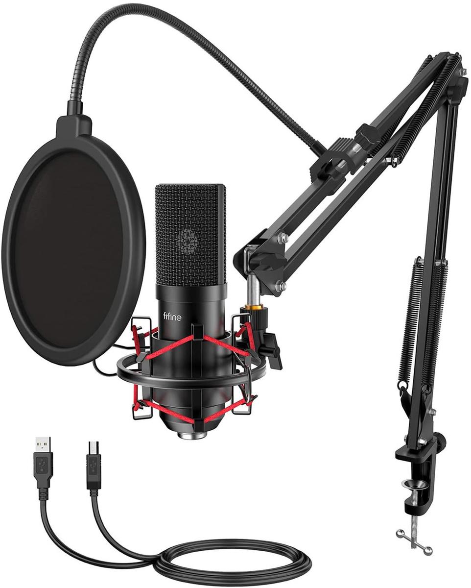 Condenser microphone with tripod Fifine T732 (black)