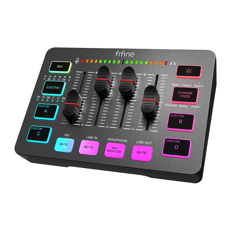 Fifine SC3 audio mixer (black)