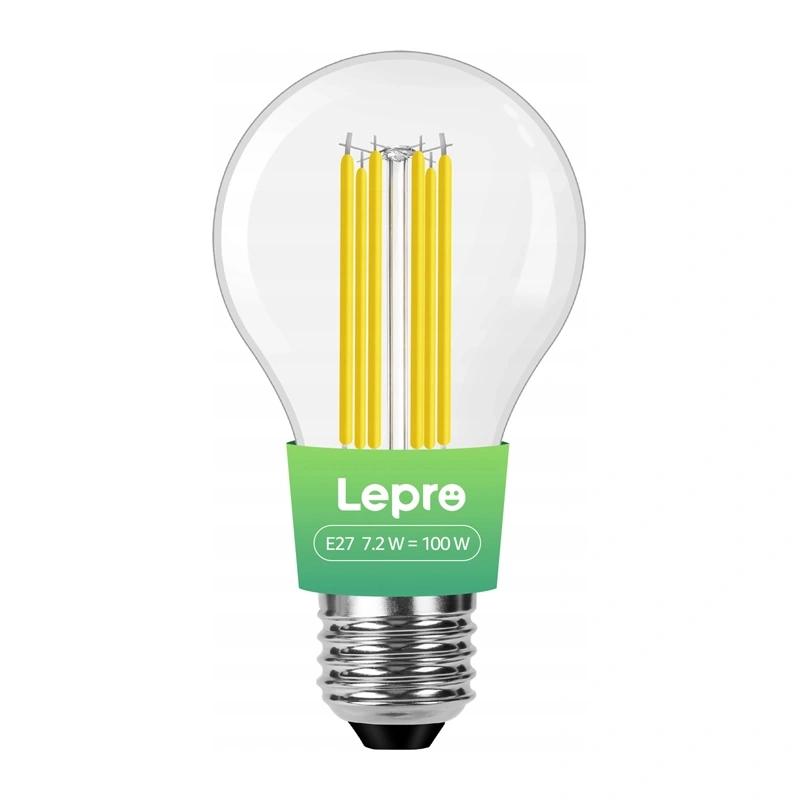 LEPRO 100094-WW-EU E27 Filament LED Bulb, 7.2W (100W), 1521 lm, 2700K, Class A