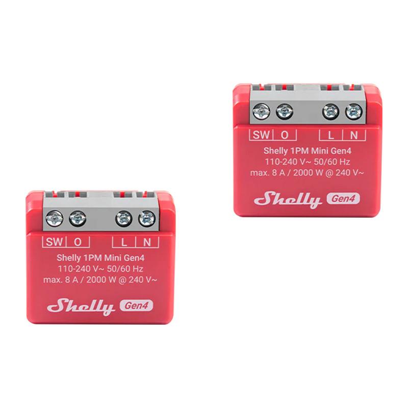 Set of 2 Shelly 1PM Mini Gen4 Zigbee/Matter Controllers
