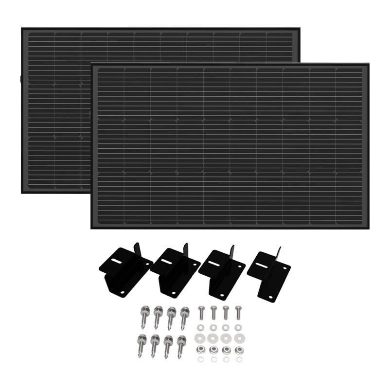 EcoFlow 100W Rigid Solar Panel Kit (2 pcs) + Mounting Feet (2 pcs)