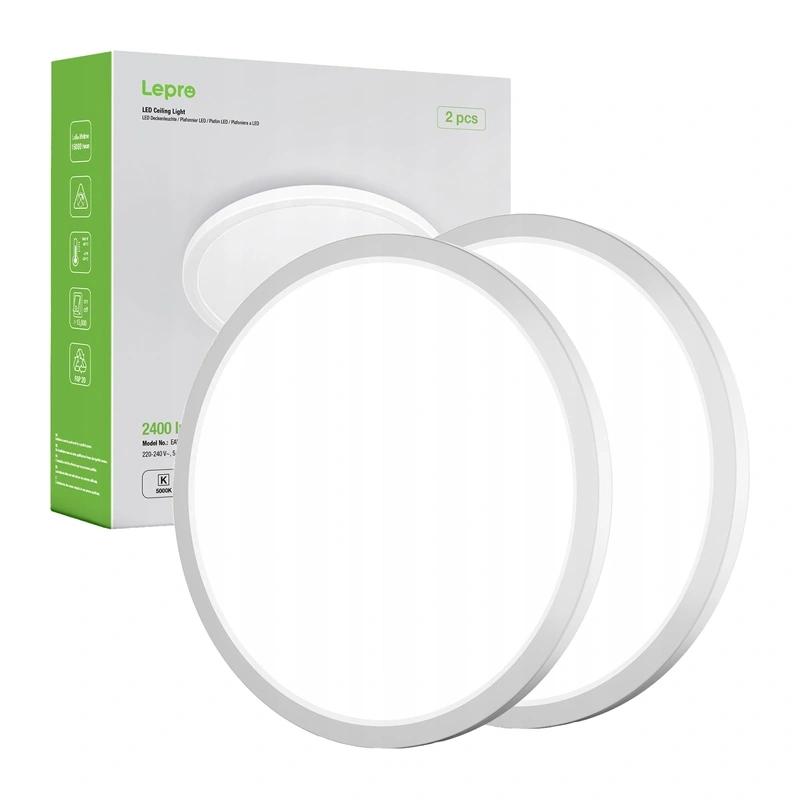 LEPRO 1500039-DW-EU-2 Ceiling Light, 24W, 2400 lm, 2-Pack