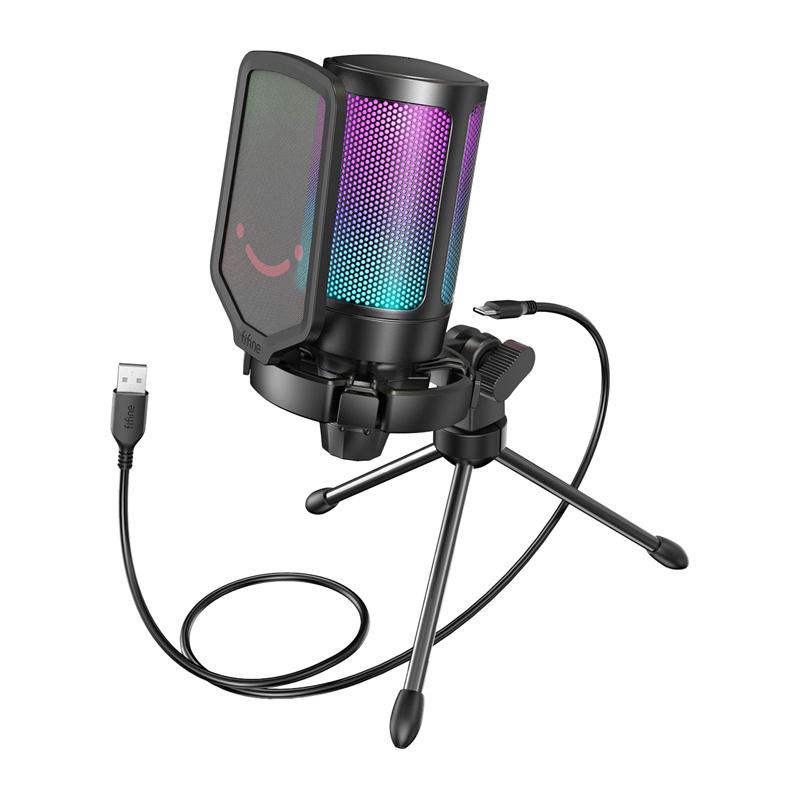 Fifine A6V condenser gaming microphone (black)