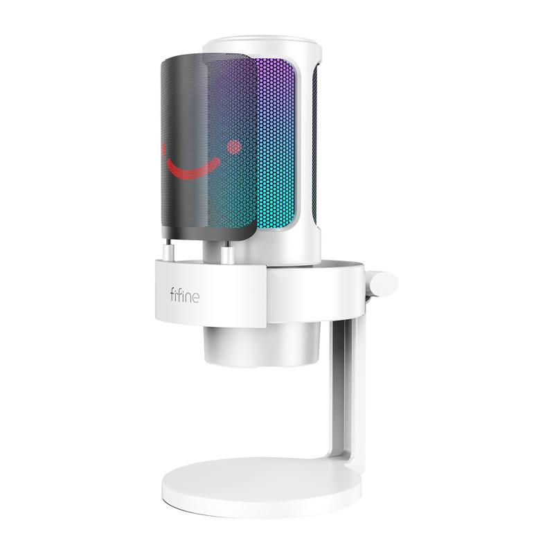 Fifine A8W condenser microphone with stand (white)