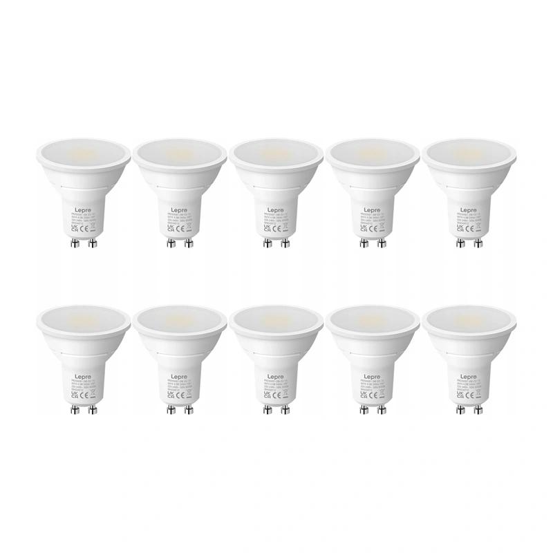 LEPRO 200081-DW-EU-10 GU10 LED Bulb, 4.5W, 345 lm, 6500K, 100°, 10 pcs.